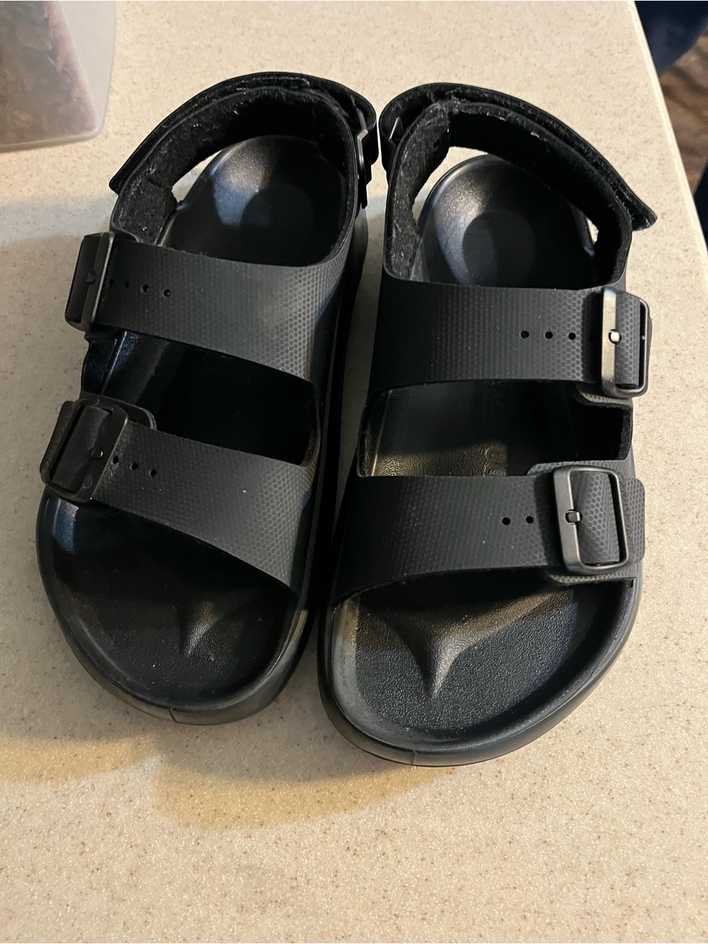 Mens Black Adjustable Double-Strap Comfort Birkenstock Sandals
